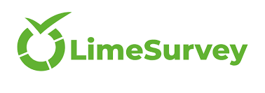 LimeSurvey logo with a green checkmark integrated into a circular symbol, next to the brand name in green letters, highlighting customizable survey tools.